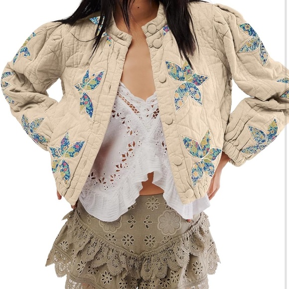 Free People Jackets & Blazers - NWT - Free People Inspired Quilted Patch-Work Statement Jacket